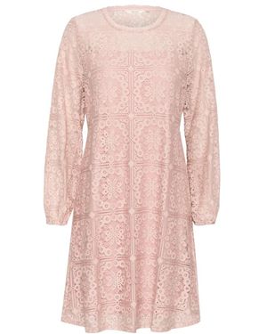 Cream Crtiley Lace Dress - Roze