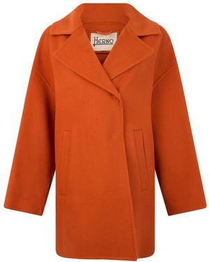 Herno Double-Breasted Coats - Orange