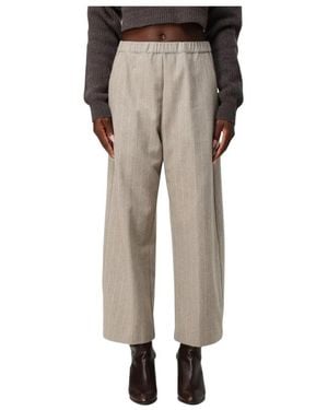 Liviana Conti Straight Trousers - Natural