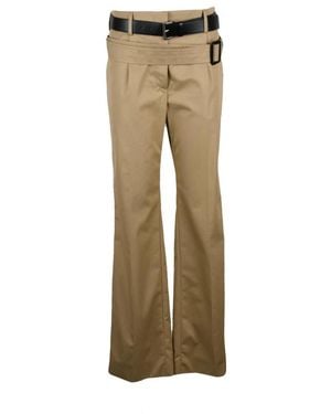 Prada Twill Wijde Broek - Naturel