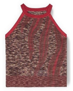 mötivi Fijn Viscose Gebreide Top Met Vlammotief - Rood
