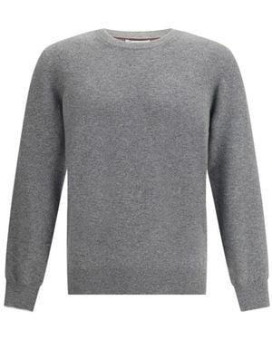 Brunello Cucinelli Kasjmiertrui Met Monochroom Patroon - Grijs