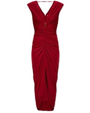 Versace Kleedjes ,Rood ,Leer Geklede Jurk