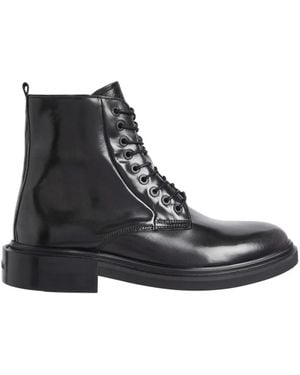 Calvin Klein Lace-Up Boots - Black