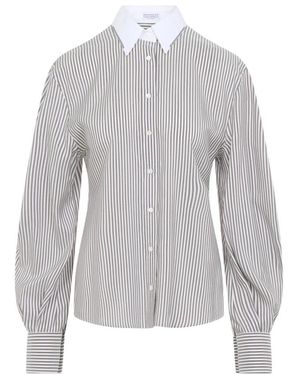 Brunello Cucinelli Overhemden ,Veelkleurig ,Gestreept Shirt - Grijs