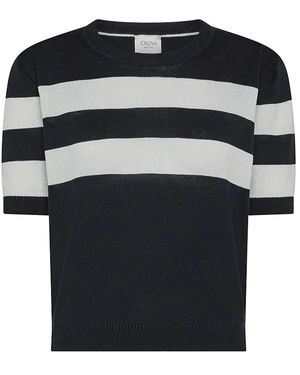 Cruna Truien & Vesten ,Blauw ,Mila 2655 T-Shirt - Zwart