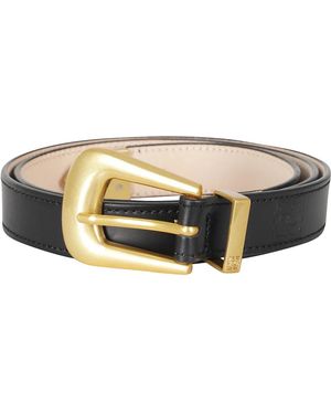 Magda Butrym Accessoires ,Zwart ,Leer Afgeronde Gesp Box Lederen Riem