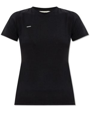 PANGAIA Tops ,Zwart ,Katoen Logo T-Shirt