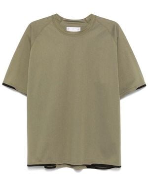 Sacai Oliven crew neck t-shirt - Grün