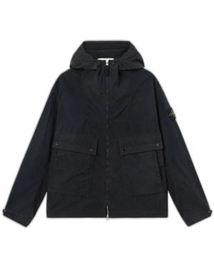 Stone Island Jassen ,Zwart ,Polyester Lichte Jassen - Blauw