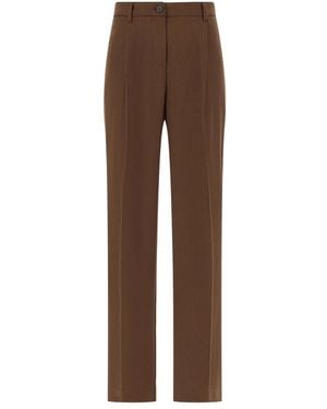 Cruna Straight Trousers - Marrone