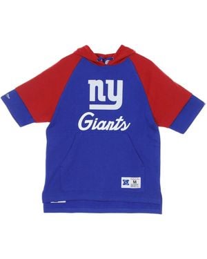 Mitchell & Ness Hoodies & Sweatvesten ,Blauw ,Katoen Nfl Fleece Hoodie Korte Mouw Blauw