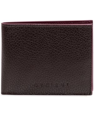 Orciani Accessoires ,Bruin ,Leer Compacte Portemonnee - Zwart