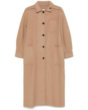 Max Mara Single-Breasted Coats - Natural