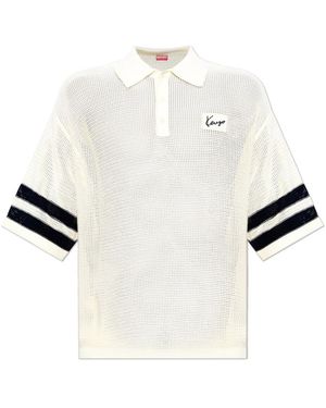 KENZO Decoratief Gebreide Polo - Wit