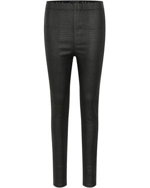 Cream Slim-Fit Trousers - Grey