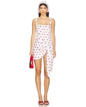 For Love & Lemons Weißes Kleid Mit Roten Punkten