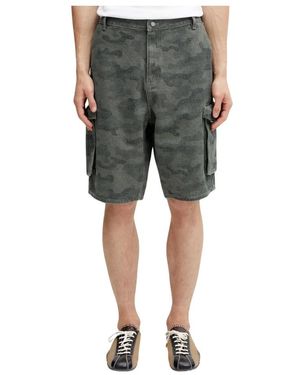 Daily Paper Korte Broeken ,Veelkleurig ,Katoen Camouflage Cargo Shorts - Grijs