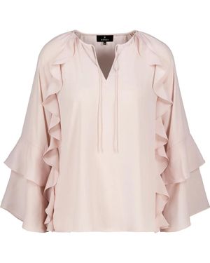 Monari Chiffon-Bluse Mit Rüschendetails - Pink