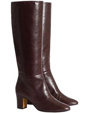 Alberta Ferretti Schoenen ,Bruin ,Leer Zachte Leren Buisvormige Hoge Laarzen