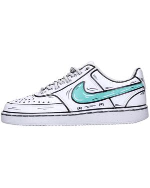 Seddy's Schoenen ,Wit ,Leer Sneakers - Blauw