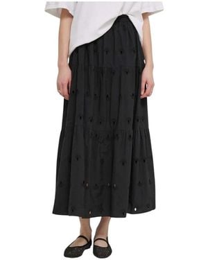 Desigual Rokken ,Zwart ,Katoen Vicenza Maxi Rok