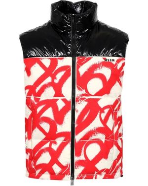 MSGM Jersey Acolchado Con Patrón De Pintura En Spray, Mujer, Talla - Rojo