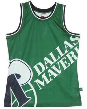 Mitchell & Ness Fitness ,Groen ,Polyester Big Face Blown Out Fashion Jersey