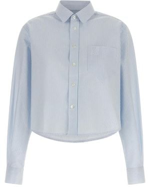 Ami Paris Gestreepte Cropped Blouse - Blauw