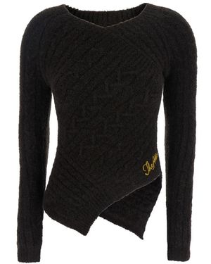 The Attico Round-Neck Knitwear - Zwart
