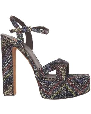 Missoni Schoenen ,Veelkleurig ,Platform Sandalen - Metallic