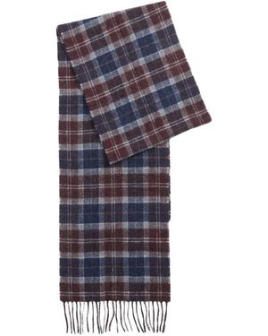 Barbour Midnight Oak Tartan Lambswoll Schal - Blau