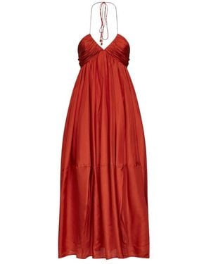 Zimmermann Kleedjes ,Oranje ,Mahon Halter Maxi Jurk - Rood
