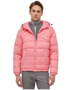 Benetton Kapuzen-Pufferjacke - Pink