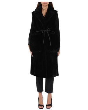 Blancha Belted Coats - Negro
