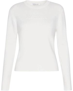 Max Mara Manto Rundhals-Strickpullover - Weiß