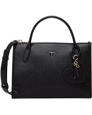 Guess Sac Porte Clé Coeur - Schwarz