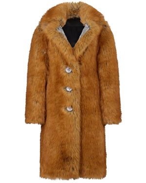 Rabanne Jassen ,Bruin ,Pailletten Kameel Paillet Oversized Nep Bontjas