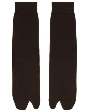 Maison Margiela Dunkelbraune Bootleg Socken - Schwarz
