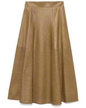 Saint Laurent Leather Skirts - Natural