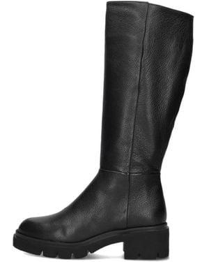 Softwaves Schoenen ,Zwart ,Wol Zwarte Leren Laarzen Voor Stijlvolle Winter