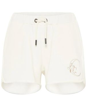 carlo colucci Sweat Short Met Borduring - Wit