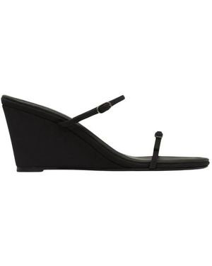 St. Agni Schoenen ,Zwart ,Leer Petit Belt Detail Wedge