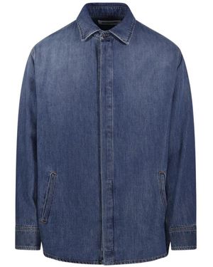DARKPARK Overhemden ,Blauw ,Katoen Ethan Tencel Shirt Met Lange Mouwen