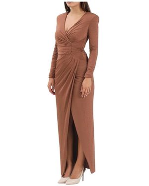 alma sanchez Kleedjes ,Bruin ,Polyester Abito Lungo