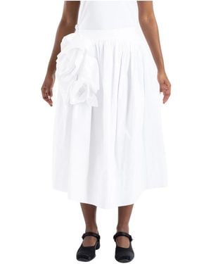 Simone Rocha Rokken ,Wit ,Katoen Pressed Rosette Basque Rok