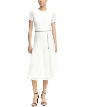 Michael Kors Kleedjes ,Wit ,Leer Midijurk Met Schakelriem