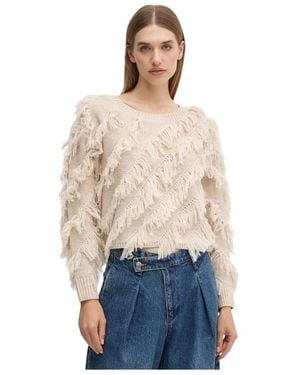 Ouí Pullover Mit Fransen - Blau