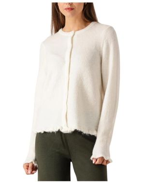 SELECTED Slflulu Frill Ls Strickjacke - Weiß
