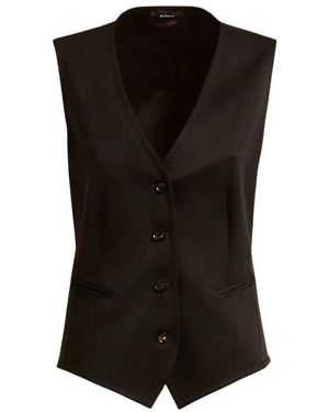 Kiton Braune Wollweste Mit Stretch - Schwarz